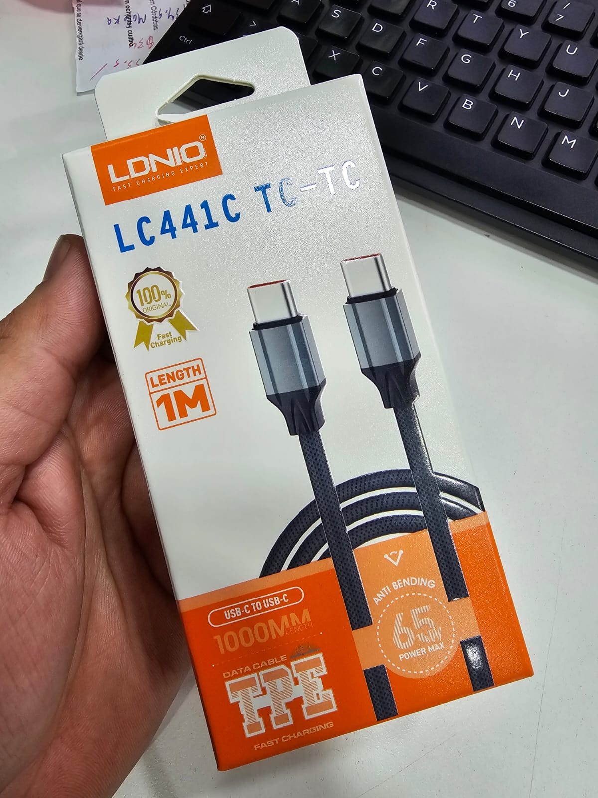 LDNIO Cable Tipo C a C LC441C 1m 65W